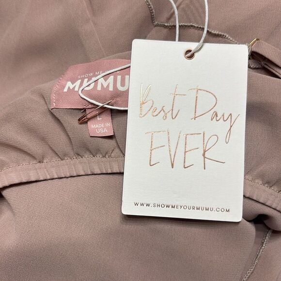 Show Me Your Mumu Romance Ruffle Dress in Dune Chiffon L - Picture 6 of 6